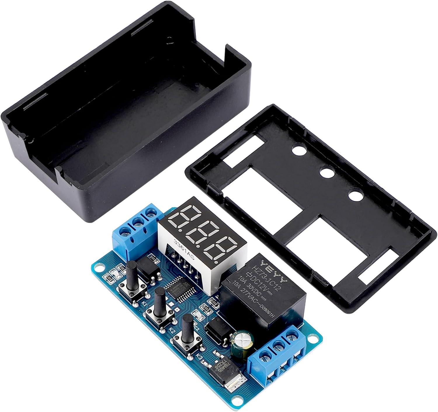 imageDROK 12V Timer Relay LED Display 4Mode OnOff Automotive Time Delay Relay Electric Delay Timer Switch 01s to 999min1pcs