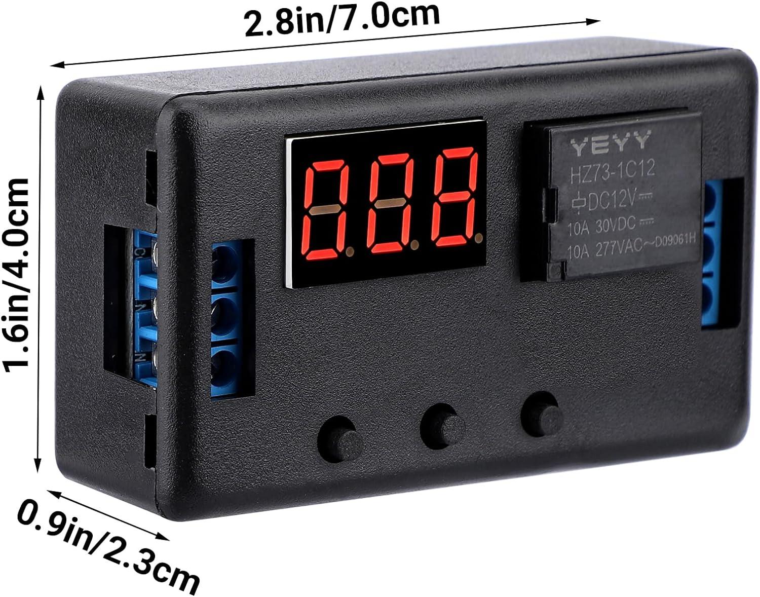 imageDROK 12V Timer Relay LED Display 4Mode OnOff Automotive Time Delay Relay Electric Delay Timer Switch 01s to 999min2pcs