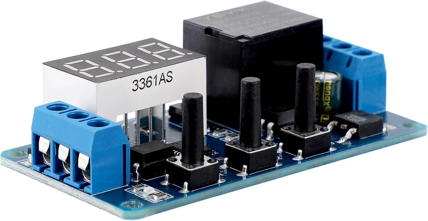 imageDROK 12V Timer Relay LED Display 4Mode OnOff Automotive Time Delay Relay Electric Delay Timer Switch 01s to 999min2pcs