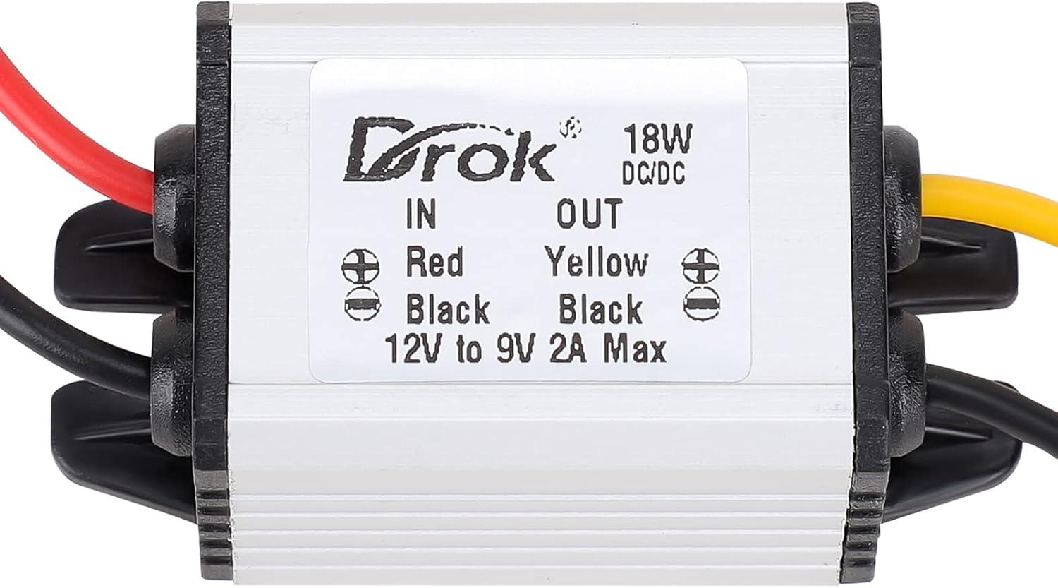 imageDROK 12v to 37v Buck Converter DC 835V to 37V 3A 11W Voltage Regulator Board Power Supply Module 5V 6V 9V 12V 24V Waterproof Car Volt Step Down Buck Converter24V12V to 9V