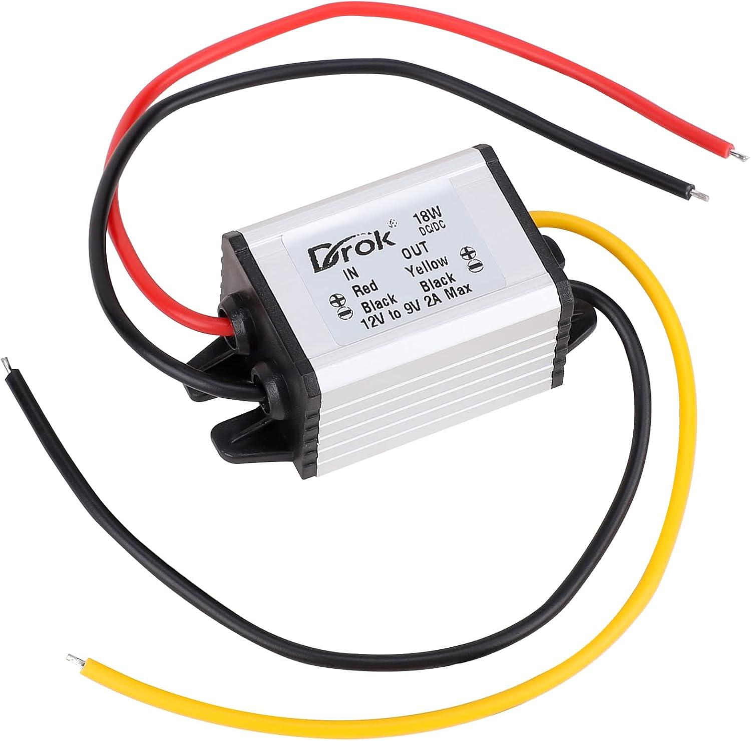 imageDROK 12v to 37v Buck Converter DC 835V to 37V 3A 11W Voltage Regulator Board Power Supply Module 5V 6V 9V 12V 24V Waterproof Car Volt Step Down Buck Converter24V12V to 9V