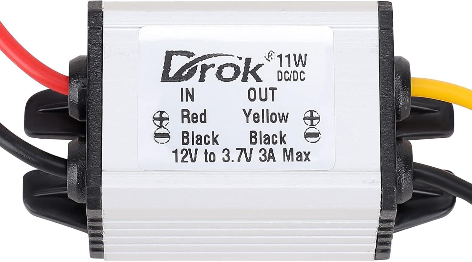 imageDROK 12v to 37v Buck Converter DC 835V to 37V 3A 11W Voltage Regulator Board Power Supply Module 5V 6V 9V 12V 24V Waterproof Car Volt Step Down Buck Converter24V12V to 37V