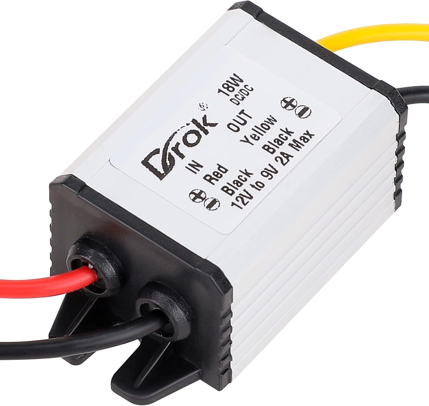 imageDROK 12v to 37v Buck Converter DC 835V to 37V 3A 11W Voltage Regulator Board Power Supply Module 5V 6V 9V 12V 24V Waterproof Car Volt Step Down Buck Converter24V12V to 9V