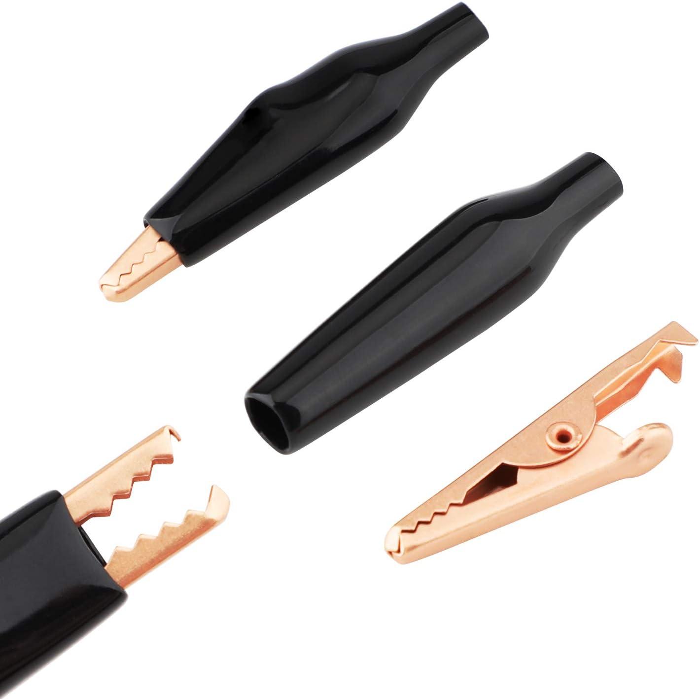imageDROK 20pcs Insulated Alligator Clips Electrical Large  177 inch45mm 10A Pure Copper Alligator Clips for Multimeter1435mm