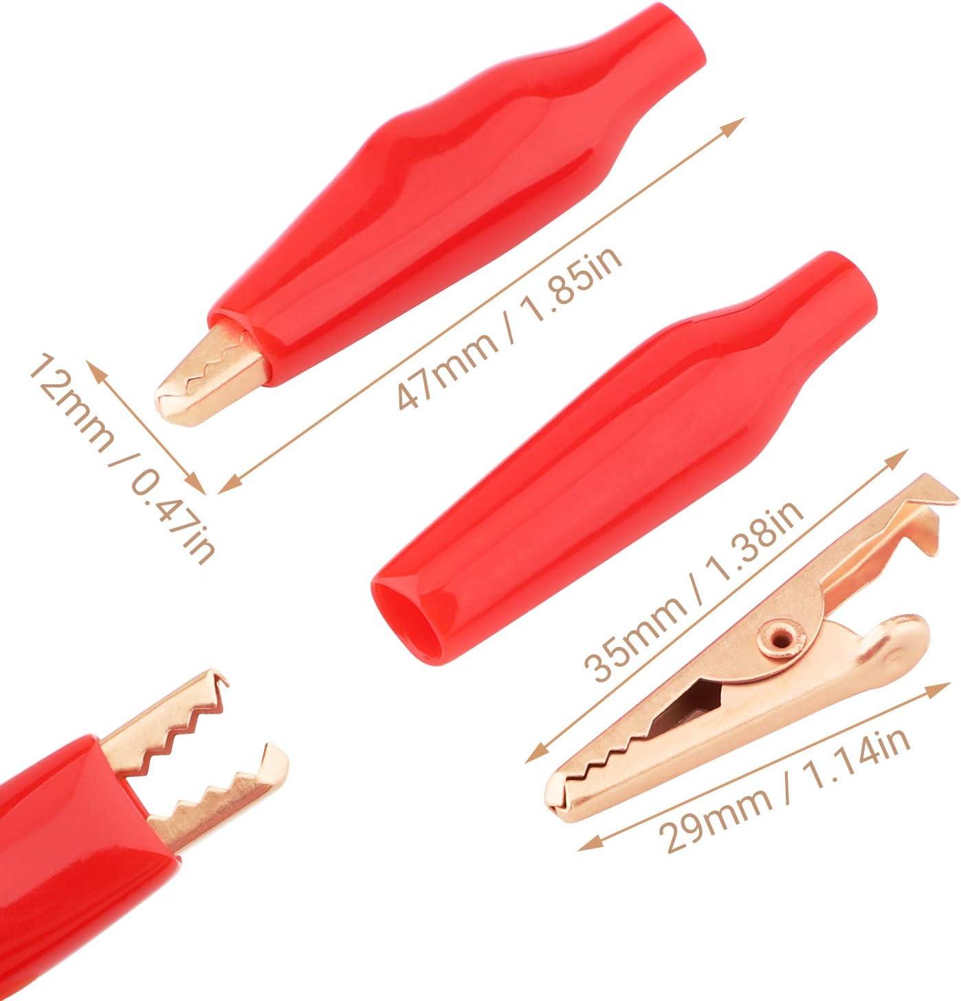 imageDROK 20pcs Insulated Alligator Clips Electrical Large  177 inch45mm 10A Pure Copper Alligator Clips for Multimeter1435mm