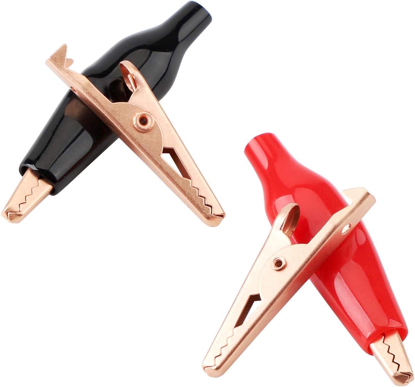 imageDROK 20pcs Insulated Alligator Clips Electrical Large  177 inch45mm 10A Pure Copper Alligator Clips for Multimeter1435mm