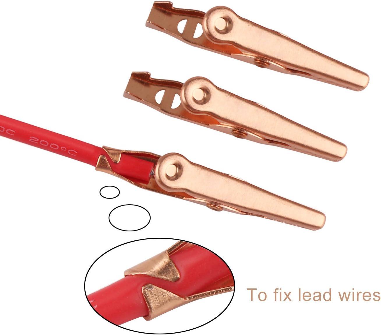 imageDROK 20pcs Insulated Alligator Clips Electrical Large  177 inch45mm 10A Pure Copper Alligator Clips for Multimeter17745mm