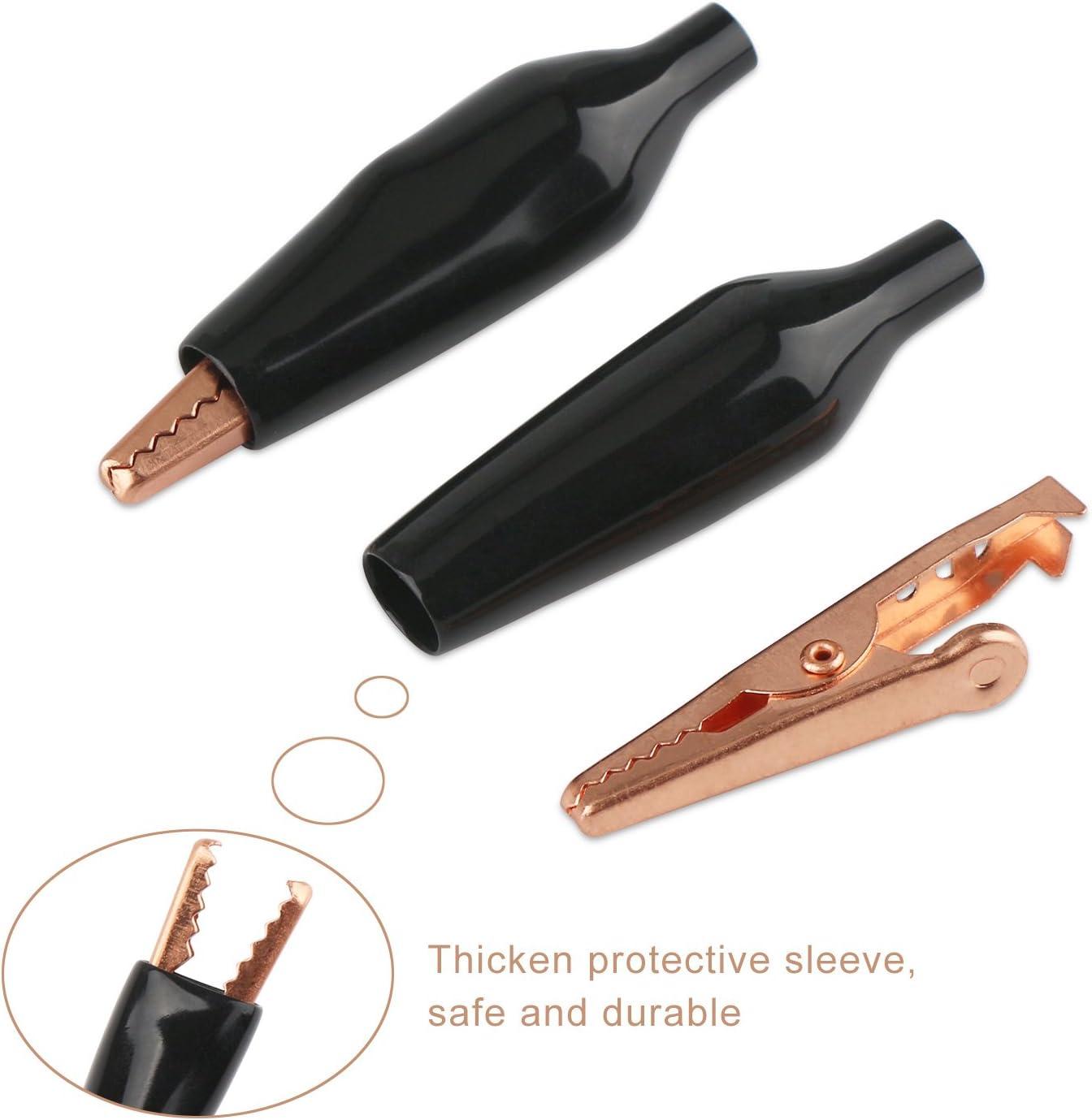 imageDROK 20pcs Insulated Alligator Clips Electrical Large  177 inch45mm 10A Pure Copper Alligator Clips for Multimeter17745mm