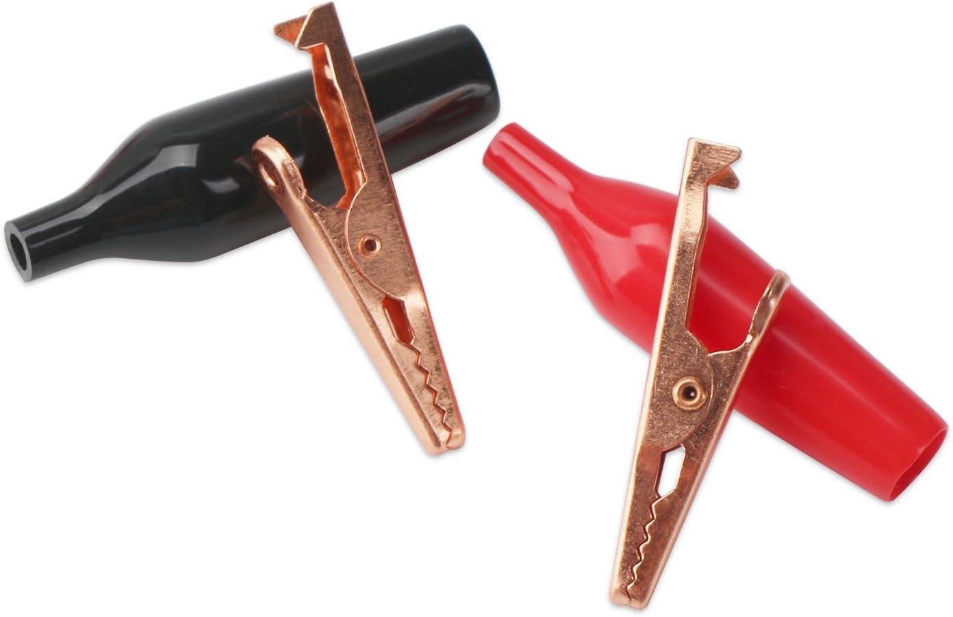 imageDROK 20pcs Insulated Alligator Clips Electrical Large  177 inch45mm 10A Pure Copper Alligator Clips for Multimeter17745mm