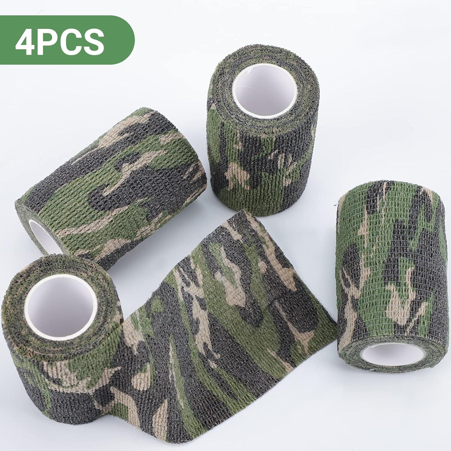 imageDROK 410 Roll Camo Tape Wrap Camouflage SelfAdhesive Camo Stick Bandage for Outdoor Sports Climbing Camping 23in x 1476ft for Range Finder Camera Flashlight BicycleForest
