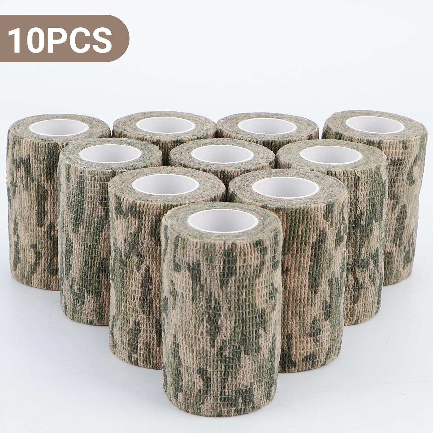 imageDROK 410 Roll Camo Tape Wrap Camouflage SelfAdhesive Camo Stick Bandage for Outdoor Sports Climbing Camping 23in x 1476ft for Range Finder Camera Flashlight BicycleGrass