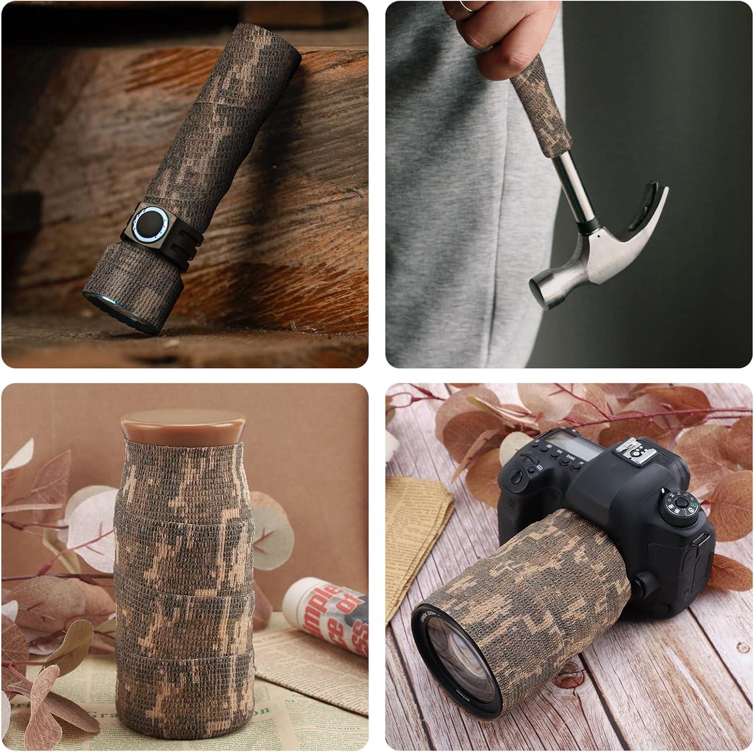 imageDROK 410 Roll Camo Tape Wrap Camouflage SelfAdhesive Camo Stick Bandage for Outdoor Sports Climbing Camping 23in x 1476ft for Range Finder Camera Flashlight BicycleACU Camo