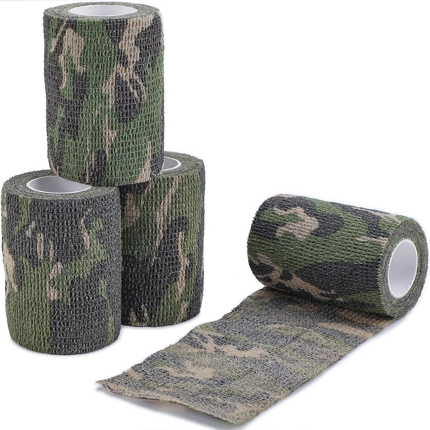 imageDROK 410 Roll Camo Tape Wrap Camouflage SelfAdhesive Camo Stick Bandage for Outdoor Sports Climbing Camping 23in x 1476ft for Range Finder Camera Flashlight BicycleForest