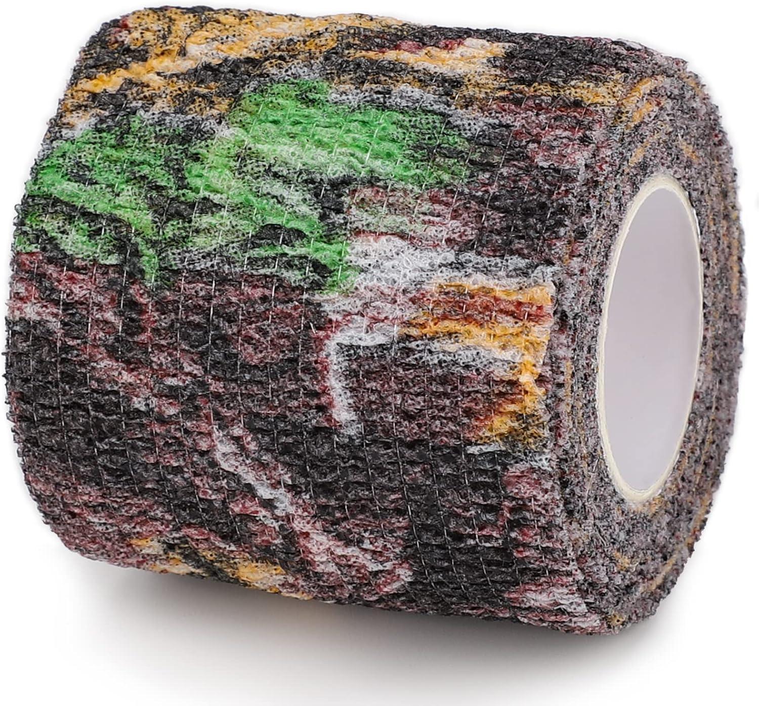 imageDROK 410 Roll Camo Tape Wrap Camouflage SelfAdhesive Camo Stick Bandage for Outdoor Sports Climbing Camping 23in x 1476ft for Range Finder Camera Flashlight BicycleBionic Wood