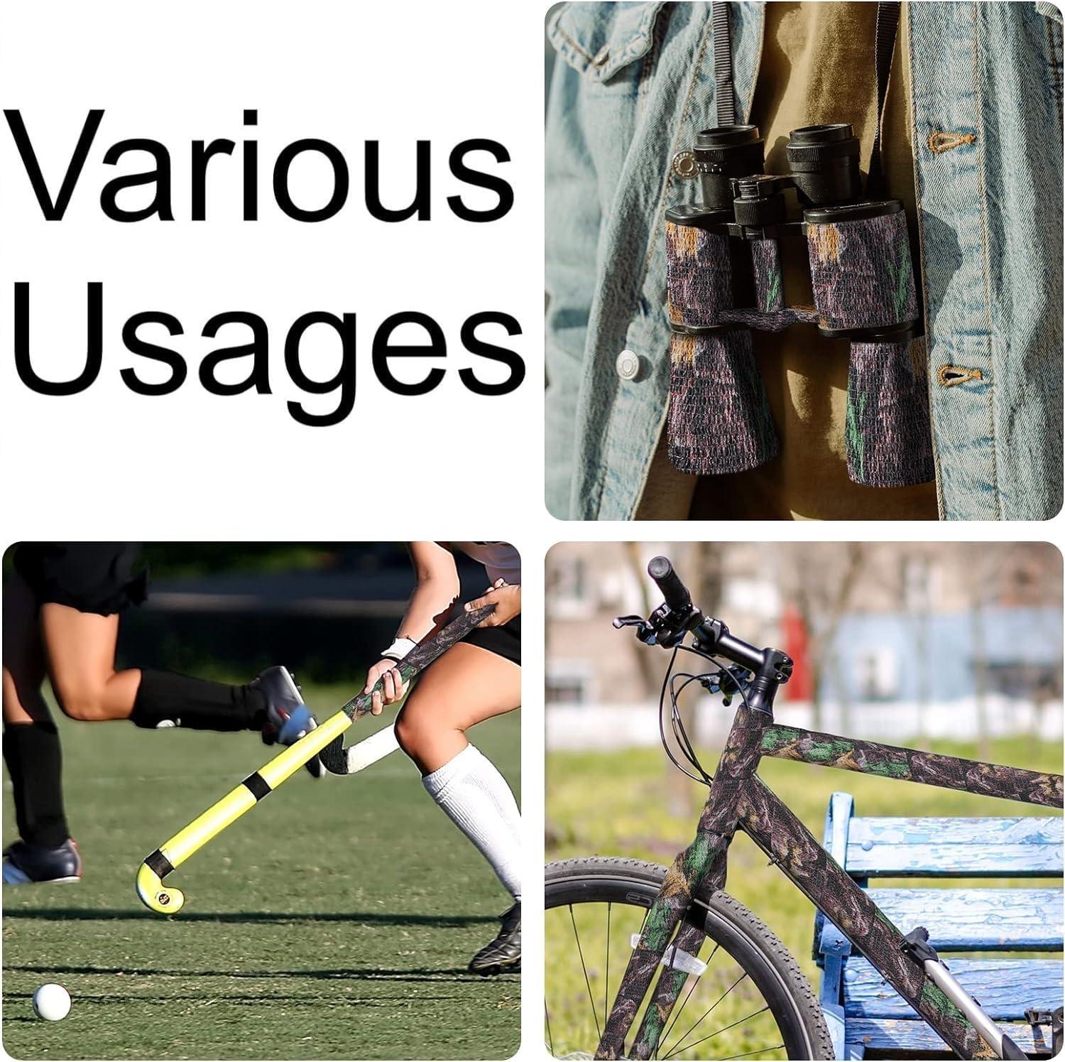 imageDROK 410 Roll Camo Tape Wrap Camouflage SelfAdhesive Camo Stick Bandage for Outdoor Sports Climbing Camping 23in x 1476ft for Range Finder Camera Flashlight BicycleBionic Wood