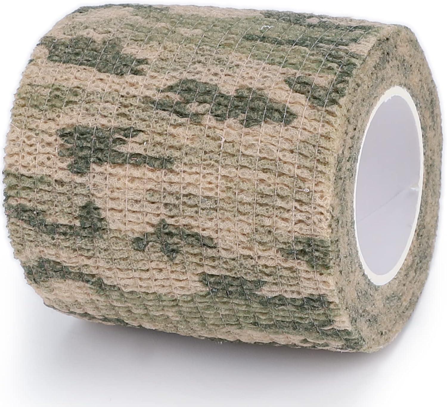 imageDROK 410 Roll Camo Tape Wrap Camouflage SelfAdhesive Camo Stick Bandage for Outdoor Sports Climbing Camping 23in x 1476ft for Range Finder Camera Flashlight BicycleGrass