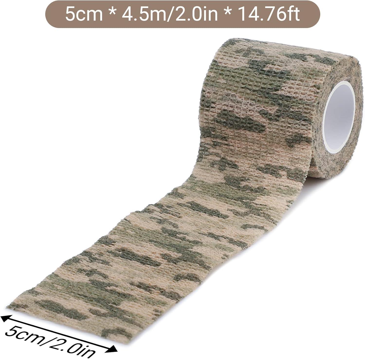 imageDROK 410 Roll Camo Tape Wrap Camouflage SelfAdhesive Camo Stick Bandage for Outdoor Sports Climbing Camping 23in x 1476ft for Range Finder Camera Flashlight BicycleGrass
