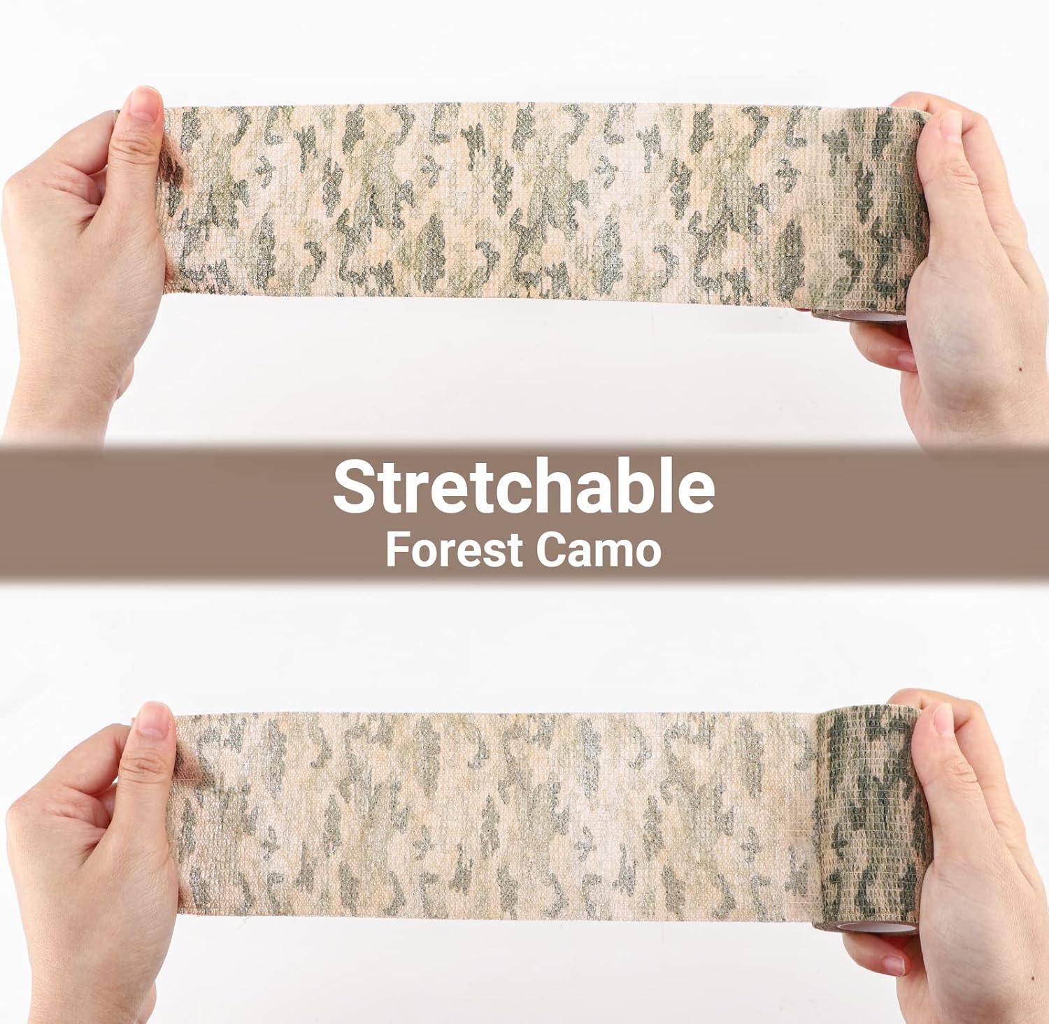 imageDROK 410 Roll Camo Tape Wrap Camouflage SelfAdhesive Camo Stick Bandage for Outdoor Sports Climbing Camping 23in x 1476ft for Range Finder Camera Flashlight BicycleGrass