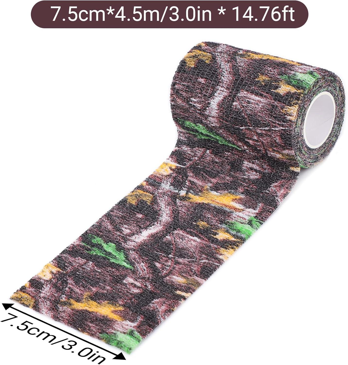 imageDROK 410 Roll Camo Tape Wrap Camouflage SelfAdhesive Camo Stick Bandage for Outdoor Sports Climbing Camping 23in x 1476ft for Range Finder Camera Flashlight BicycleBionic Wood