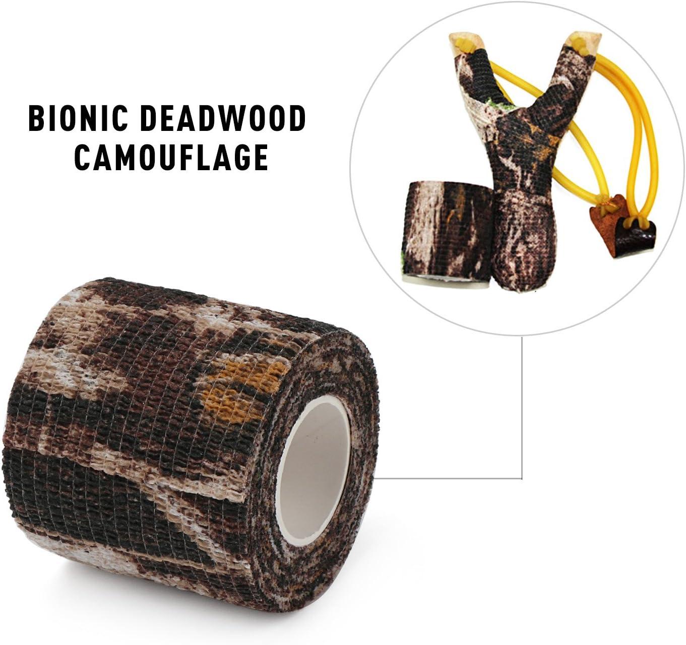 imageDROK 410 Roll Camo Tape Wrap Camouflage SelfAdhesive Camo Stick Bandage for Outdoor Sports Climbing Camping 23in x 1476ft for Range Finder Camera Flashlight BicycleBionic Wood