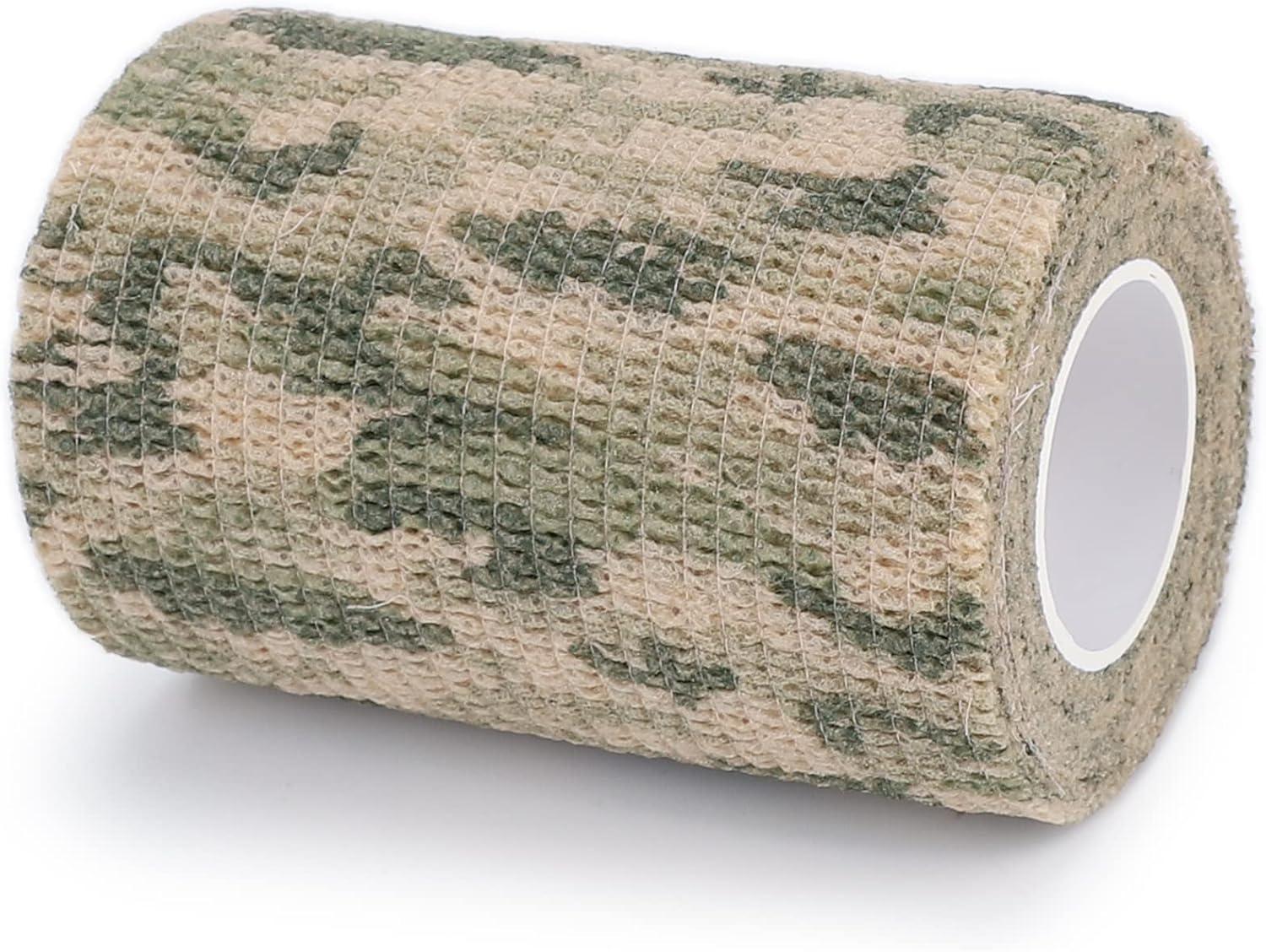 imageDROK 410 Roll Camo Tape Wrap Camouflage SelfAdhesive Camo Stick Bandage for Outdoor Sports Climbing Camping 23in x 1476ft for Range Finder Camera Flashlight BicycleGrass