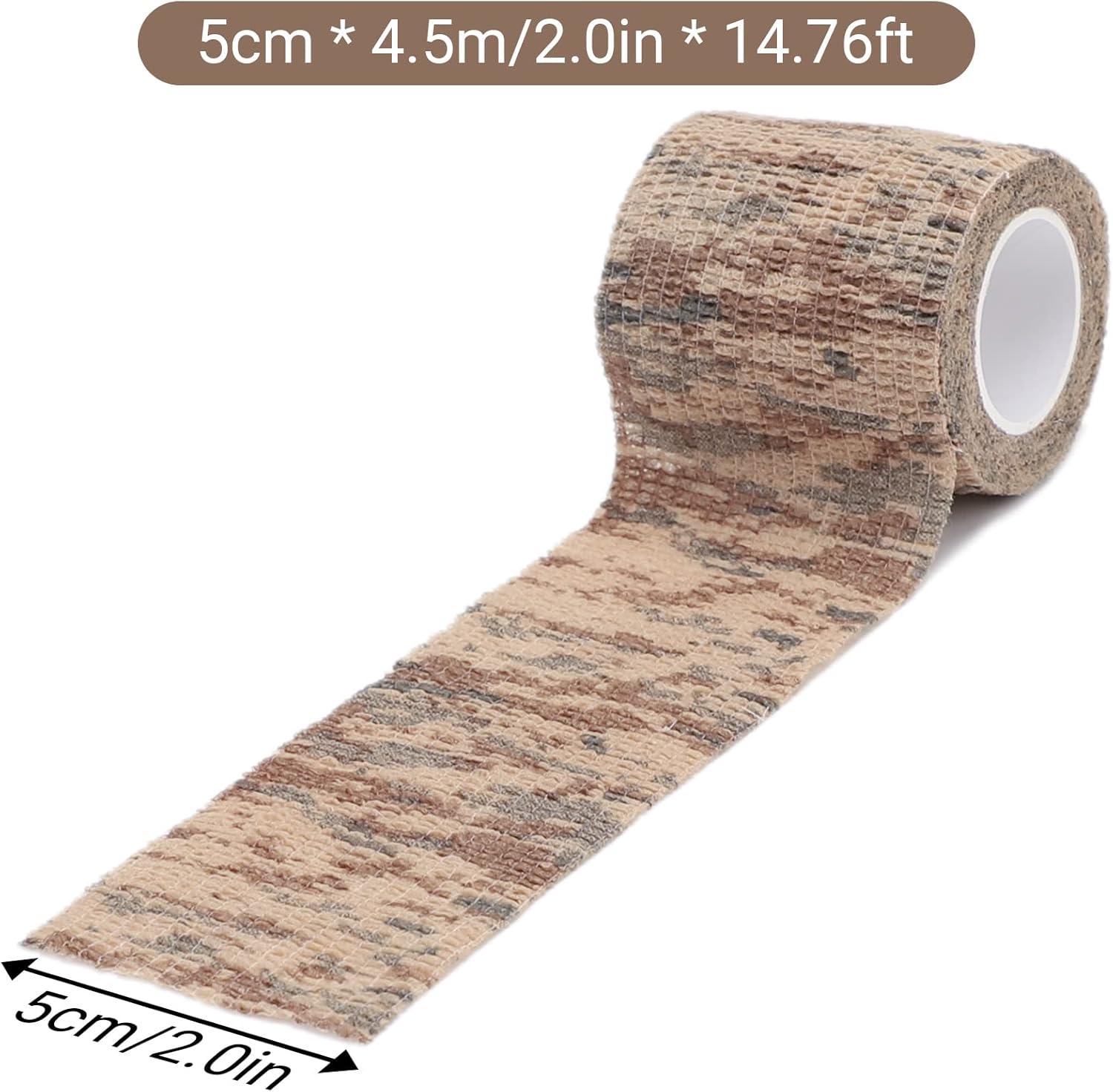 imageDROK 410 Roll Camo Tape Wrap Camouflage SelfAdhesive Camo Stick Bandage for Outdoor Sports Climbing Camping 23in x 1476ft for Range Finder Camera Flashlight BicycleDesert