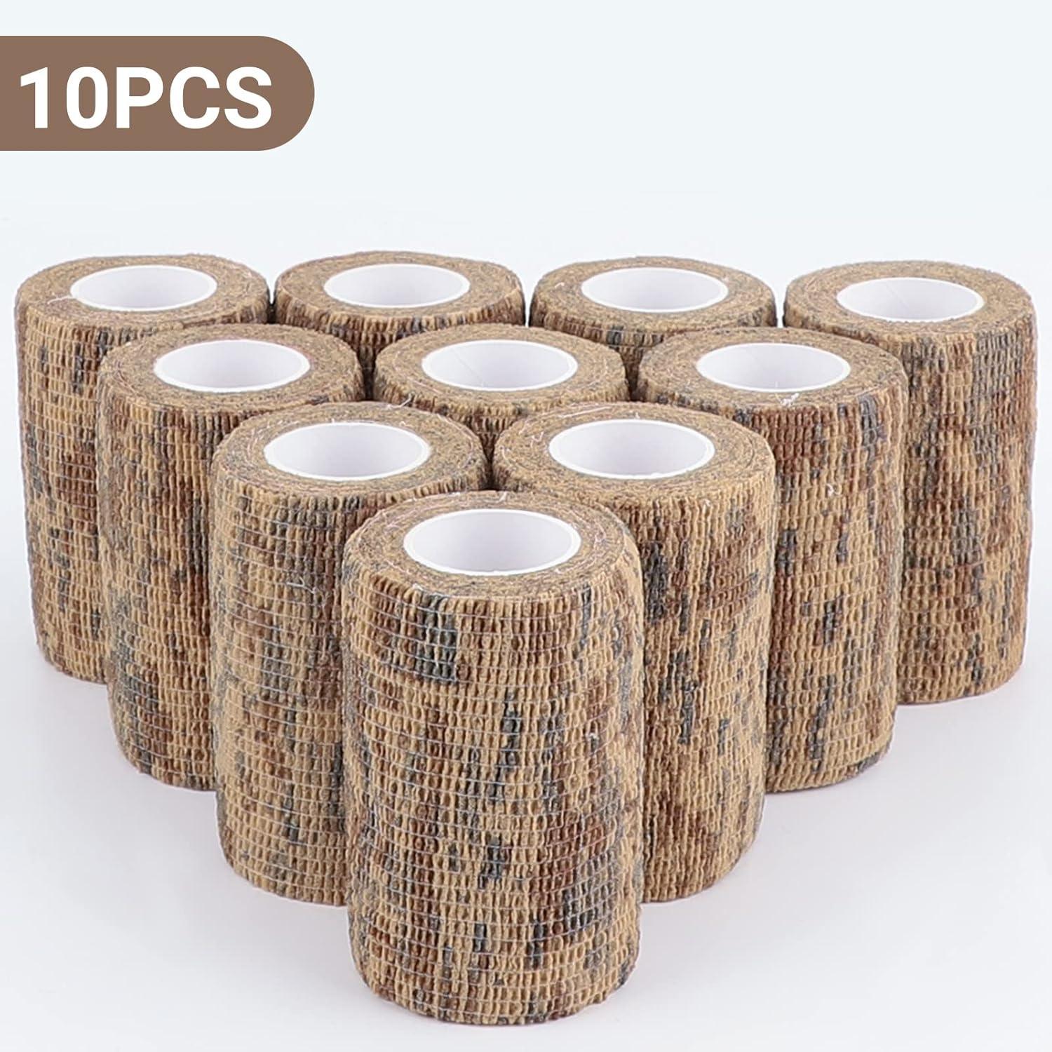 imageDROK 410 Roll Camo Tape Wrap Camouflage SelfAdhesive Camo Stick Bandage for Outdoor Sports Climbing Camping 23in x 1476ft for Range Finder Camera Flashlight BicycleDesert