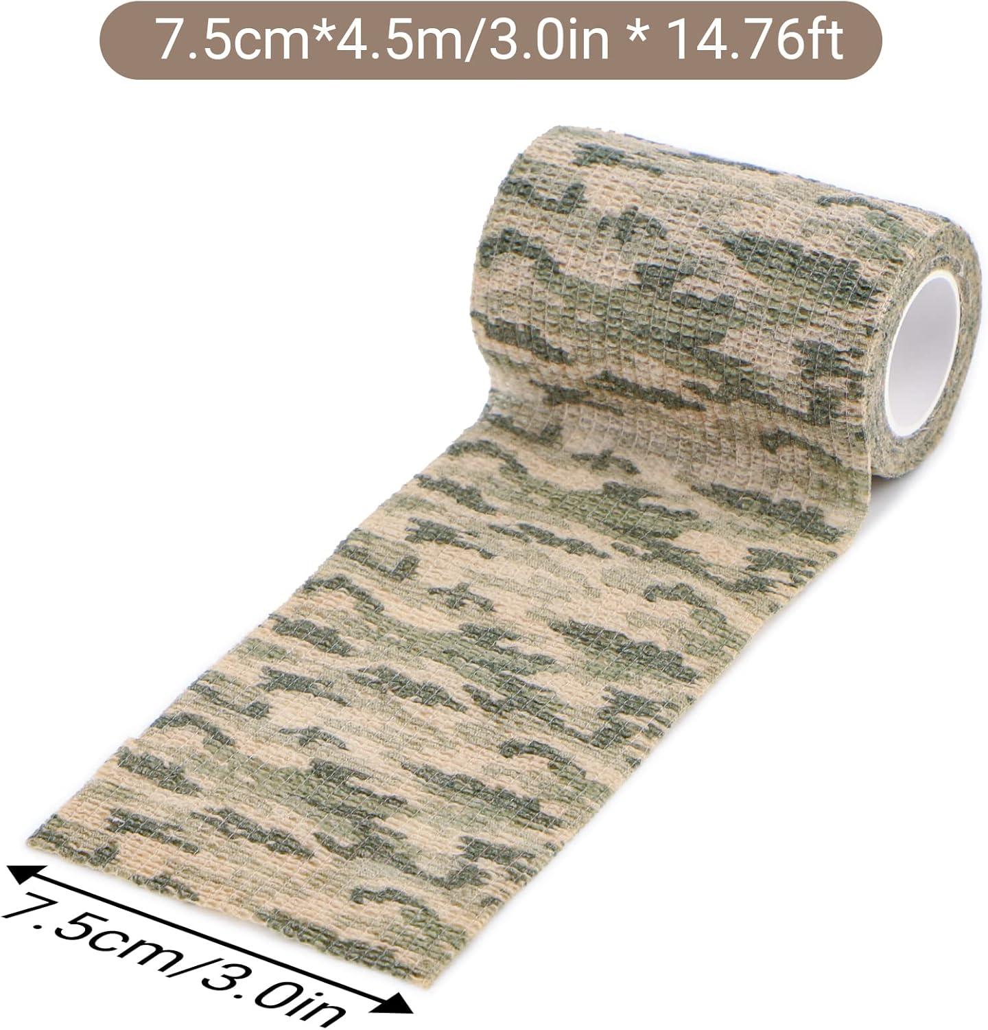 imageDROK 410 Roll Camo Tape Wrap Camouflage SelfAdhesive Camo Stick Bandage for Outdoor Sports Climbing Camping 23in x 1476ft for Range Finder Camera Flashlight BicycleGrass