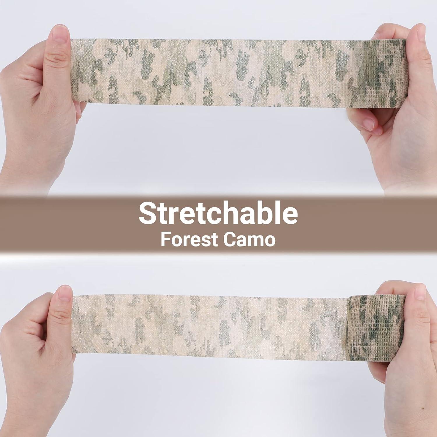 imageDROK 410 Roll Camo Tape Wrap Camouflage SelfAdhesive Camo Stick Bandage for Outdoor Sports Climbing Camping 23in x 1476ft for Range Finder Camera Flashlight BicycleGrass