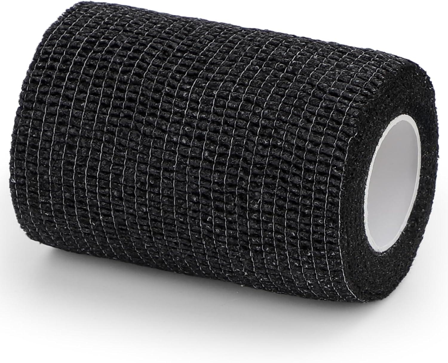 imageDROK 410 Roll Camo Tape Wrap Camouflage SelfAdhesive Camo Stick Bandage for Outdoor Sports Climbing Camping 23in x 1476ft for Range Finder Camera Flashlight BicycleBlack