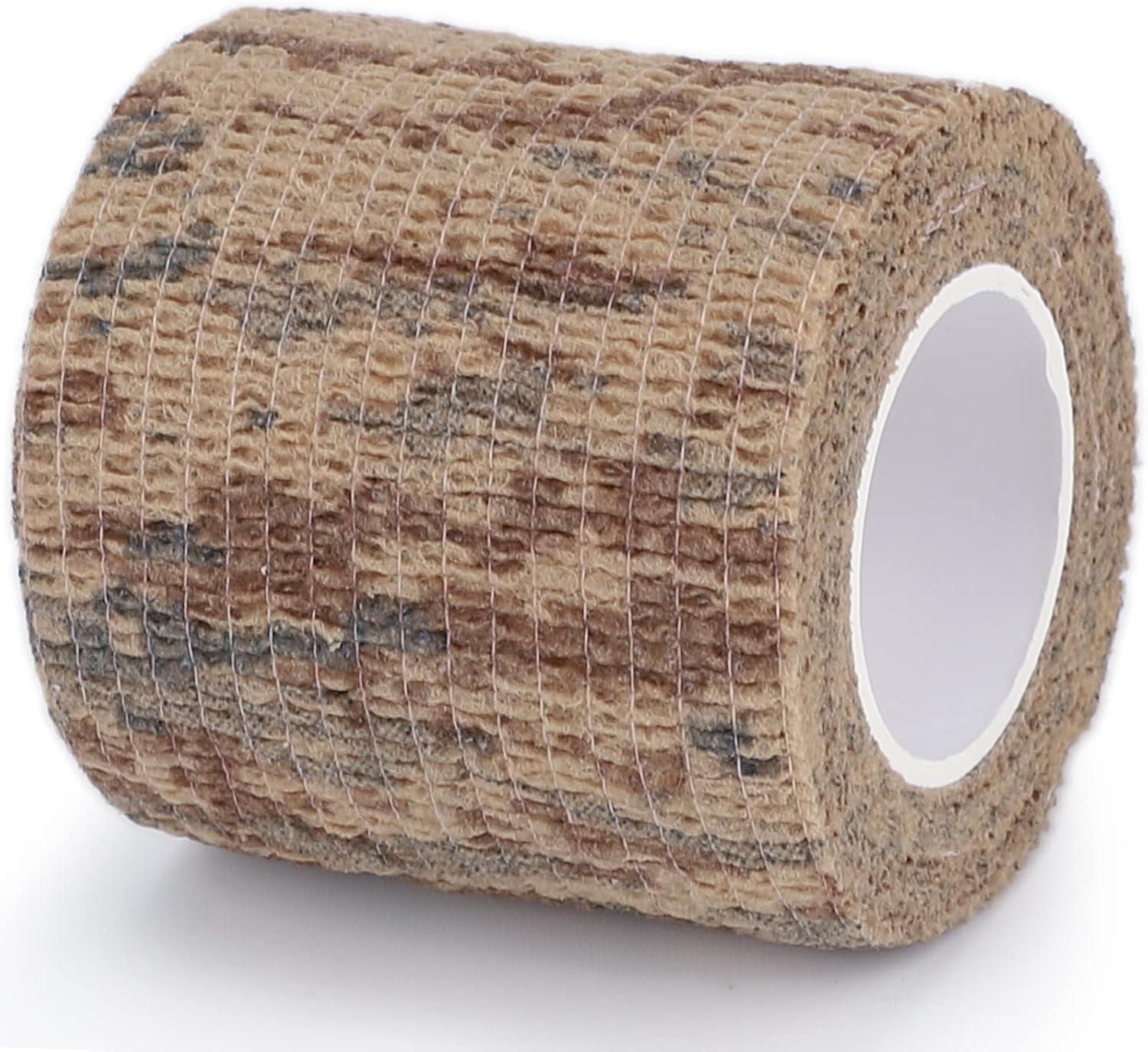 imageDROK 410 Roll Camo Tape Wrap Camouflage SelfAdhesive Camo Stick Bandage for Outdoor Sports Climbing Camping 23in x 1476ft for Range Finder Camera Flashlight BicycleDesert
