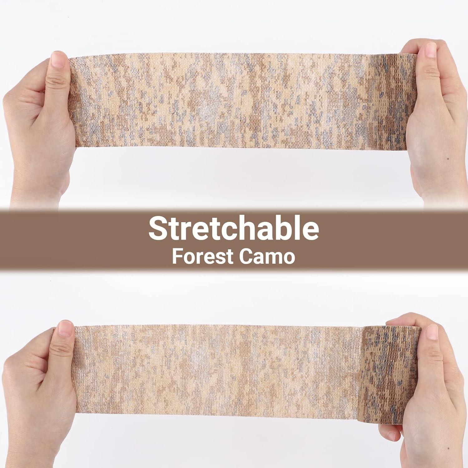 imageDROK 410 Roll Camo Tape Wrap Camouflage SelfAdhesive Camo Stick Bandage for Outdoor Sports Climbing Camping 23in x 1476ft for Range Finder Camera Flashlight BicycleDesert