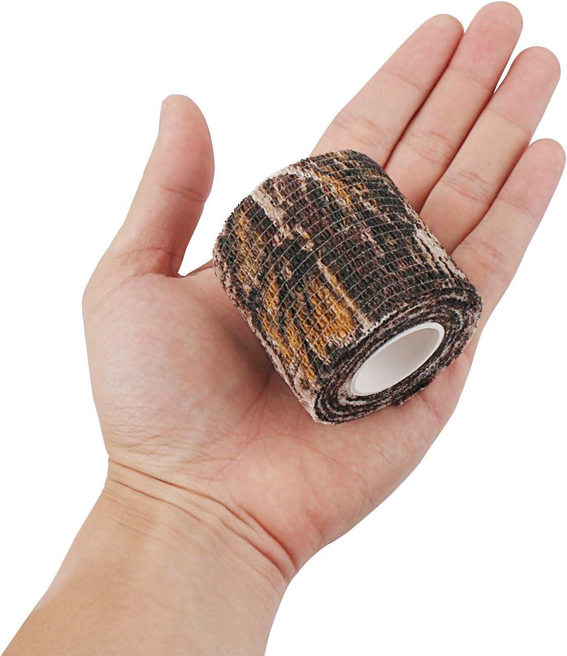 imageDROK 410 Roll Camo Tape Wrap Camouflage SelfAdhesive Camo Stick Bandage for Outdoor Sports Climbing Camping 23in x 1476ft for Range Finder Camera Flashlight BicycleBionic Wood