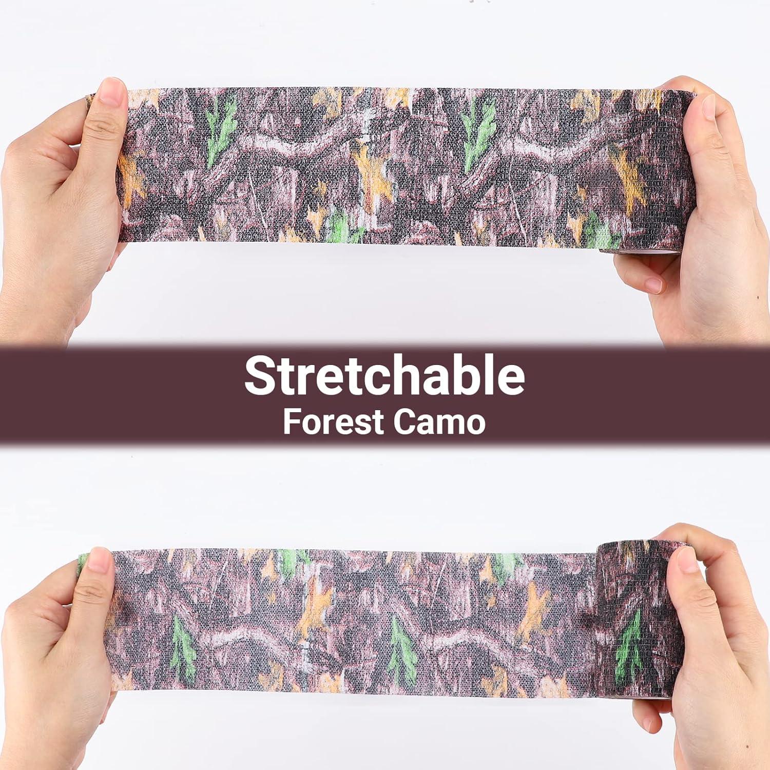 imageDROK 410 Roll Camo Tape Wrap Camouflage SelfAdhesive Camo Stick Bandage for Outdoor Sports Climbing Camping 23in x 1476ft for Range Finder Camera Flashlight BicycleBionic Wood