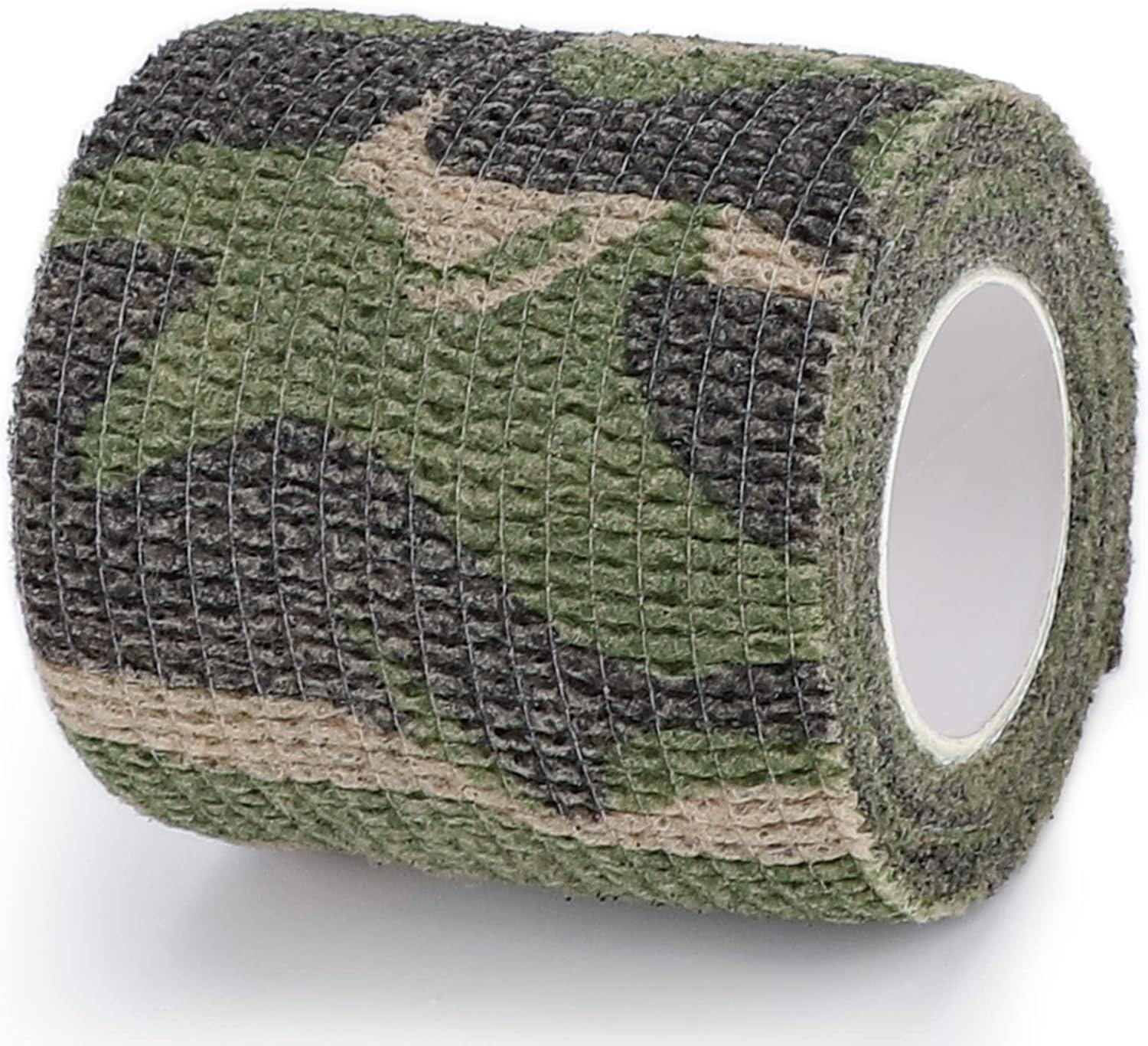 imageDROK 410 Roll Camo Tape Wrap Camouflage SelfAdhesive Camo Stick Bandage for Outdoor Sports Climbing Camping 23in x 1476ft for Range Finder Camera Flashlight BicycleForest