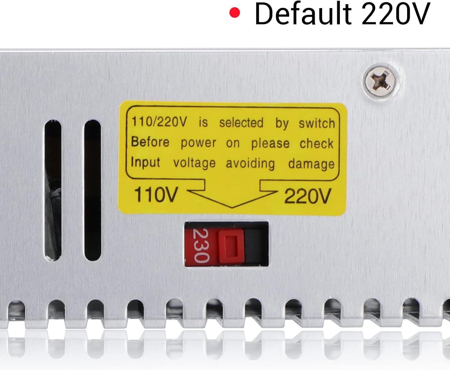 imageDROK 48V Power Supply AC 110V220V to DC 048V 10A 480W Buck Converter Adjustable Variable LED Adapter Regulated 5V 12V 24V 30V 36V 48V Volt Voltage Transformer 10A Amp Charger for Lab CCTVDual Display Fix Current
