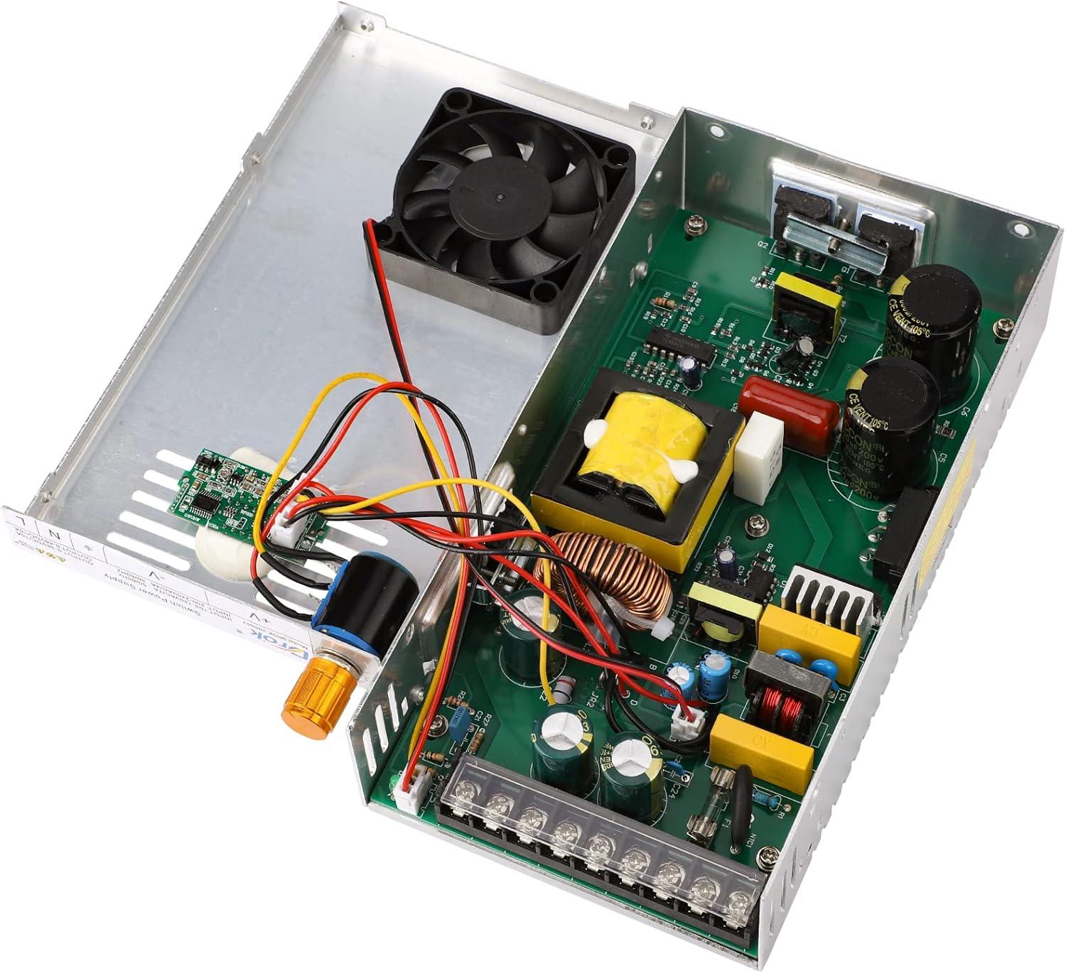 imageDROK 48V Power Supply AC 110V220V to DC 048V 10A 480W Buck Converter Adjustable Variable LED Adapter Regulated 5V 12V 24V 30V 36V 48V Volt Voltage Transformer 10A Amp Charger for Lab CCTVDual Display Fix Current