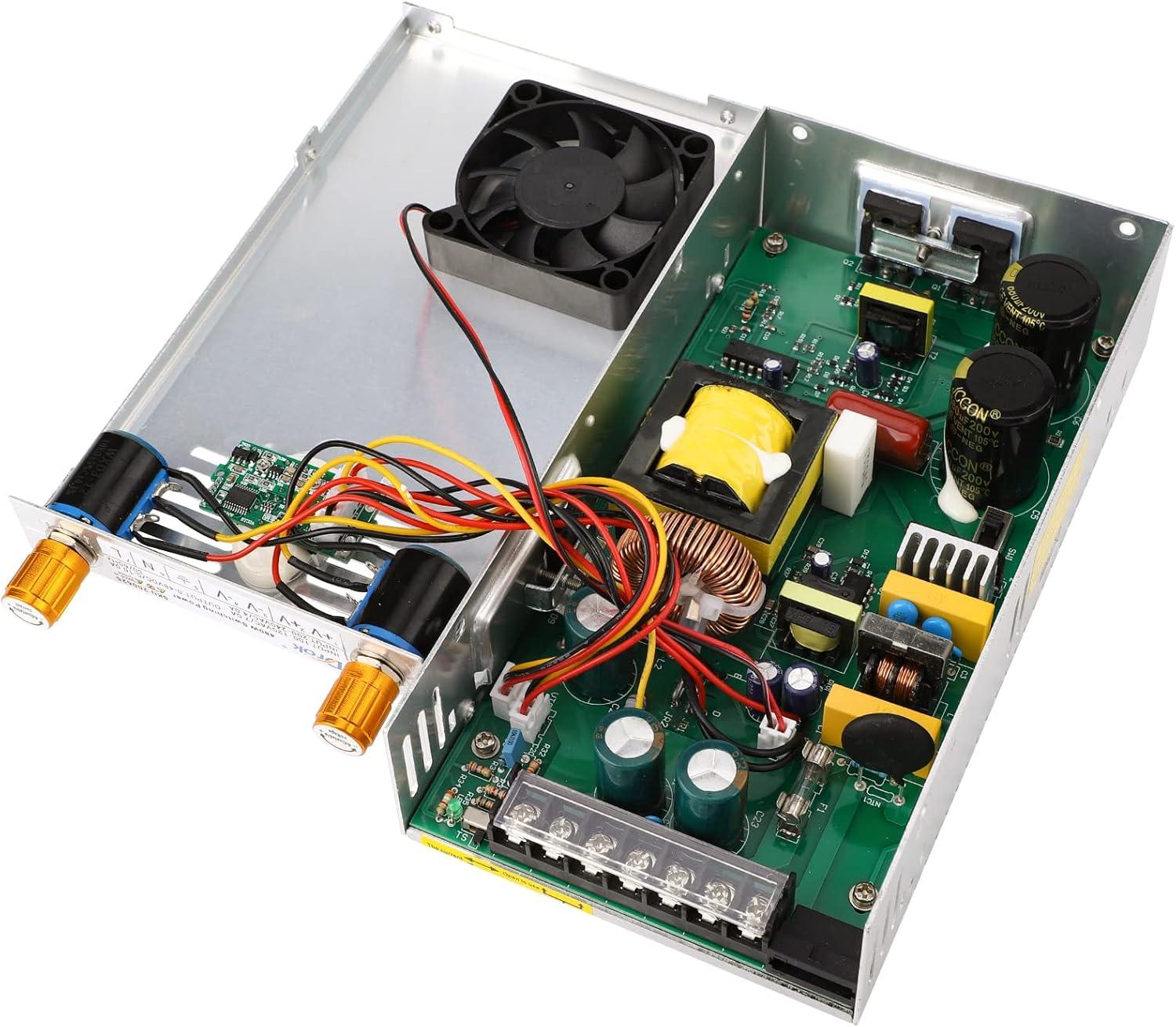 imageDROK 48V Power Supply AC 110V220V to DC 048V 10A 480W Buck Converter Adjustable Variable LED Adapter Regulated 5V 12V 24V 30V 36V 48V Volt Voltage Transformer 10A Amp Charger for Lab CCTVDual Display Current Adjustable