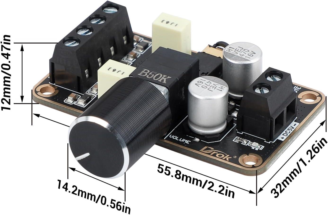 imageDROK 5W5W Mini Audio Amplifier Board PAM8406 DC 5V Digital Stereo Power Amp 20 Dual Channel Class D Amplify Module for Speaker Sound System DIY5W5W2pcs