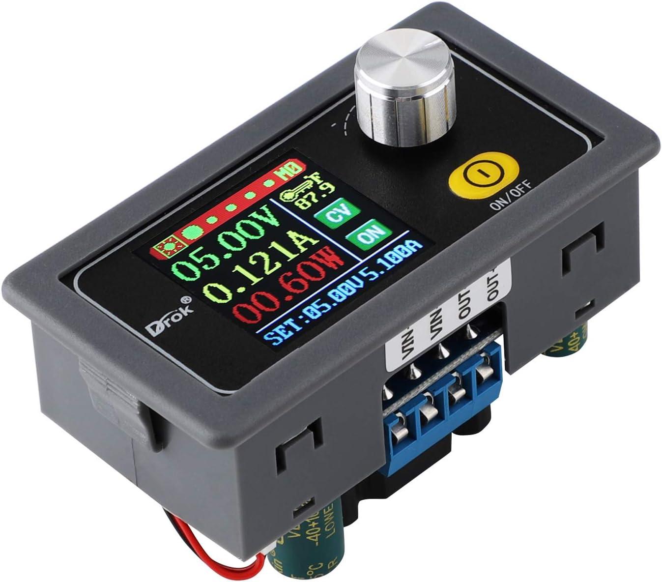 imageDROK Adjustable Voltage Regulator DC Buck Boost Converter 60V36V 9v 12v to DC 0636V 24v 5A Power Supply Panel Constant Current Volt Step Up Down ModuleBuck Boost 636V to 036V 80W