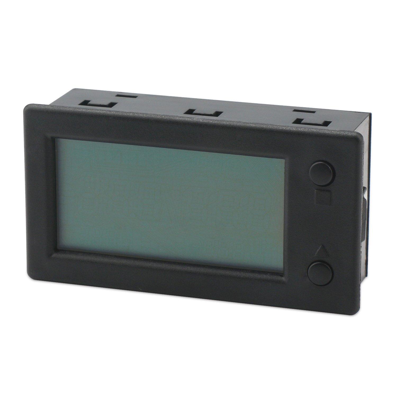 imageDROK Battery Monitor Amp Volt Power Watt Meter DC 0300V 200A STN LCD Display Panel Meter Current Voltage Energy Capacity Ammeter Voltmeter Multimeter Gauge with Hall Sensor 25m Shielde19705m Cable
