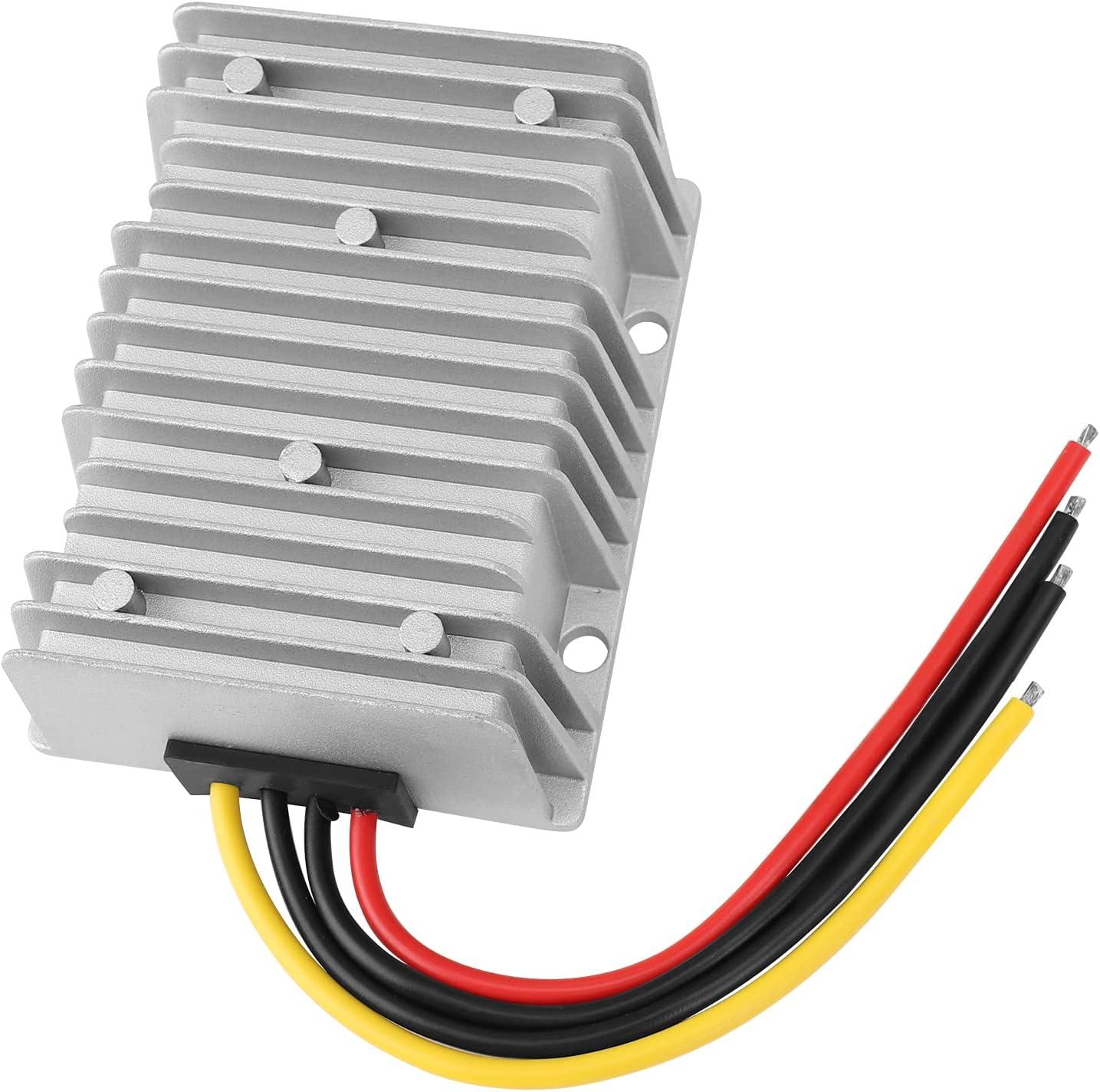 imageDROK Boost Buck Converter 9V36V to 12V 3A 36W Plastic Shell Waterproof Auto Step Up Down Voltage Regulator 12V Volt Transformer for Car Audio Solar Power System LCD Television LED Display ScreenAluminium Shell