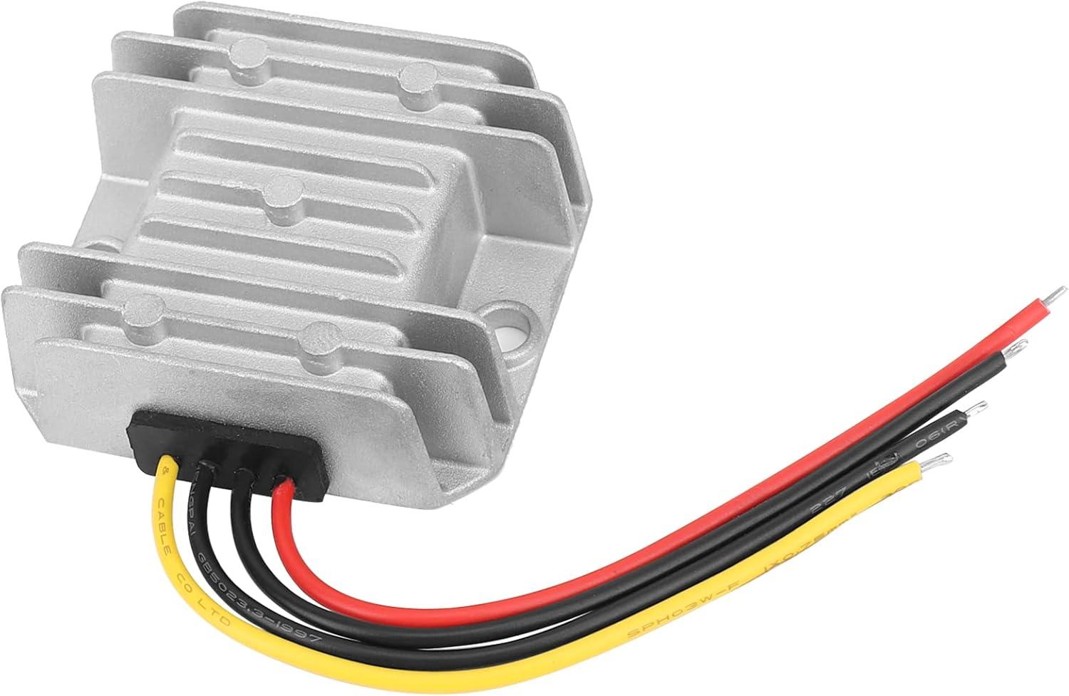 imageDROK Boost Buck Converter 9V36V to 12V 3A 36W Plastic Shell Waterproof Auto Step Up Down Voltage Regulator 12V Volt Transformer for Car Audio Solar Power System LCD Television LED Display ScreenAluminium Shell