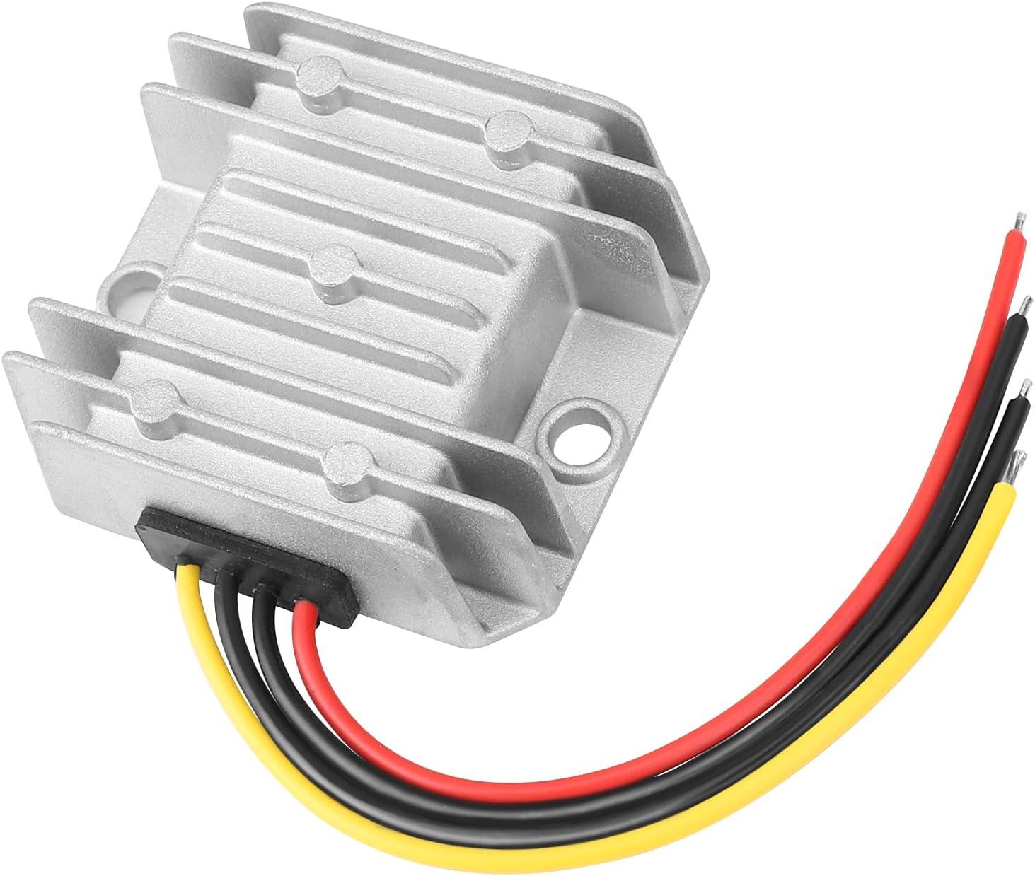 imageDROK Boost Buck Converter 9V36V to 12V 3A 36W Plastic Shell Waterproof Auto Step Up Down Voltage Regulator 12V Volt Transformer for Car Audio Solar Power System LCD Television LED Display ScreenAluminium Shell