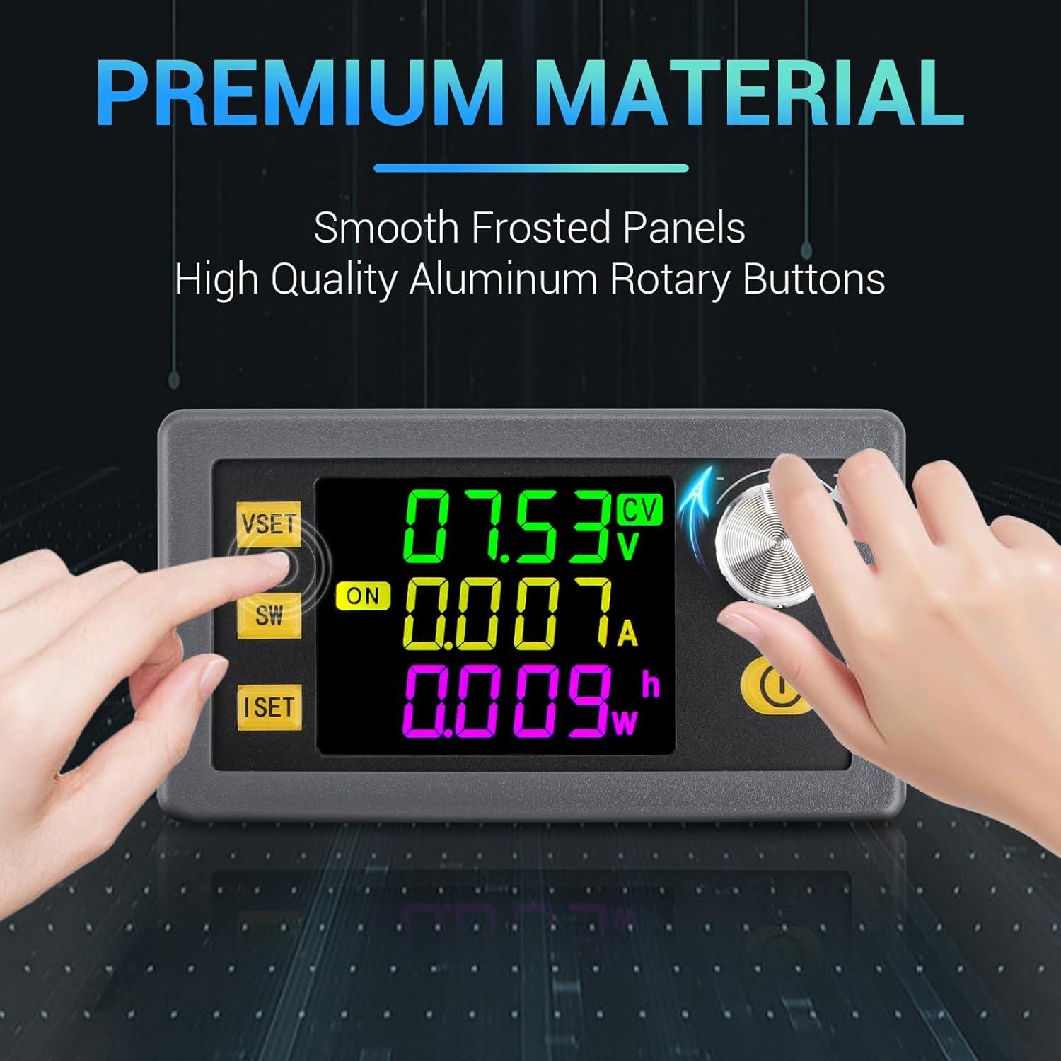imageDROK Buck Boost Converter DC 636V to 0636V Adjustable Voltage Regulator 5A 80W Step Up Step Down Converter LCD Display Power Supply for Solar Panel RV60W