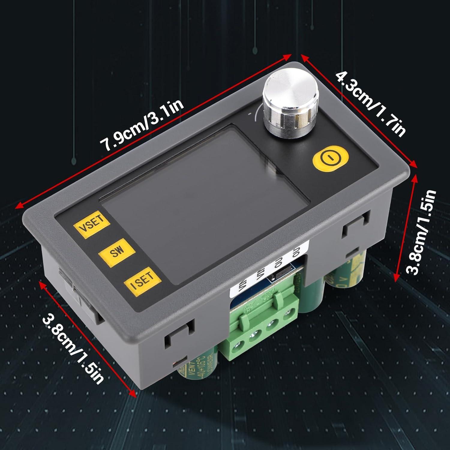 imageDROK Buck Boost Converter DC 636V to 0636V Adjustable Voltage Regulator 5A 80W Step Up Step Down Converter LCD Display Power Supply for Solar Panel RV60W