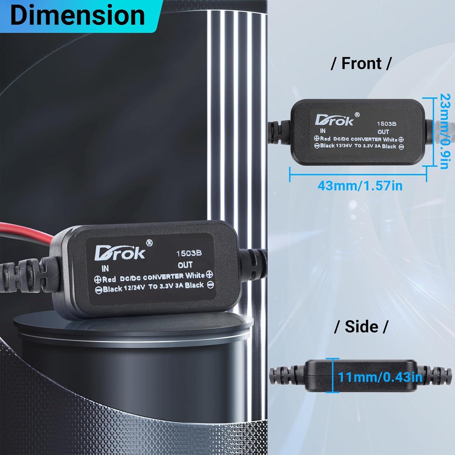 imageDROK Buck Converter DC 1132V to 75V 3A Voltage Regulator Step Down Converter Power Supply for Vehicle Car Truck RV Solar Panel12V24V to 33V