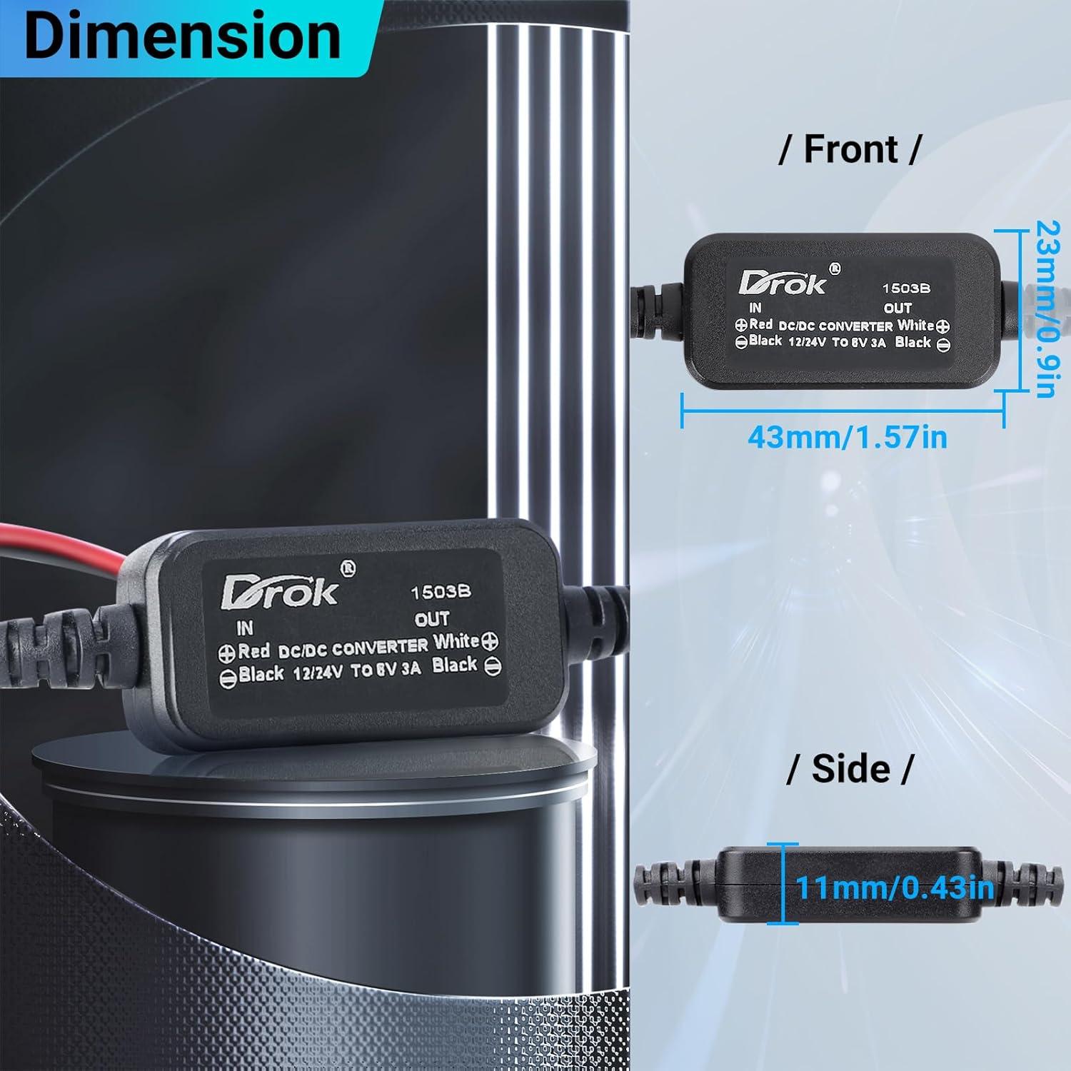 imageDROK Buck Converter DC 1132V to 75V 3A Voltage Regulator Step Down Converter Power Supply for Vehicle Car Truck RV Solar Panel12V24V to 6V