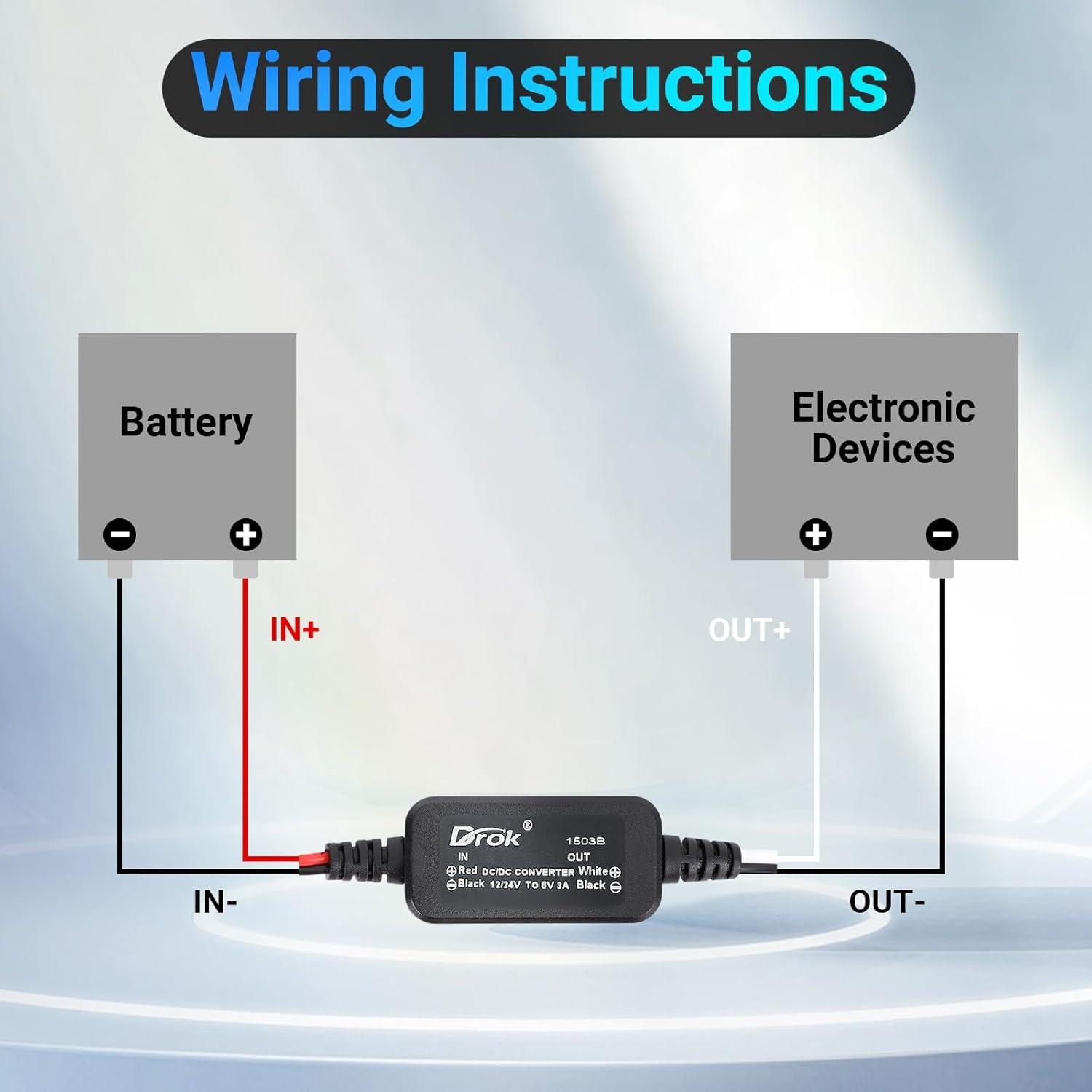 imageDROK Buck Converter DC 1132V to 75V 3A Voltage Regulator Step Down Converter Power Supply for Vehicle Car Truck RV Solar Panel12V24V to 6V