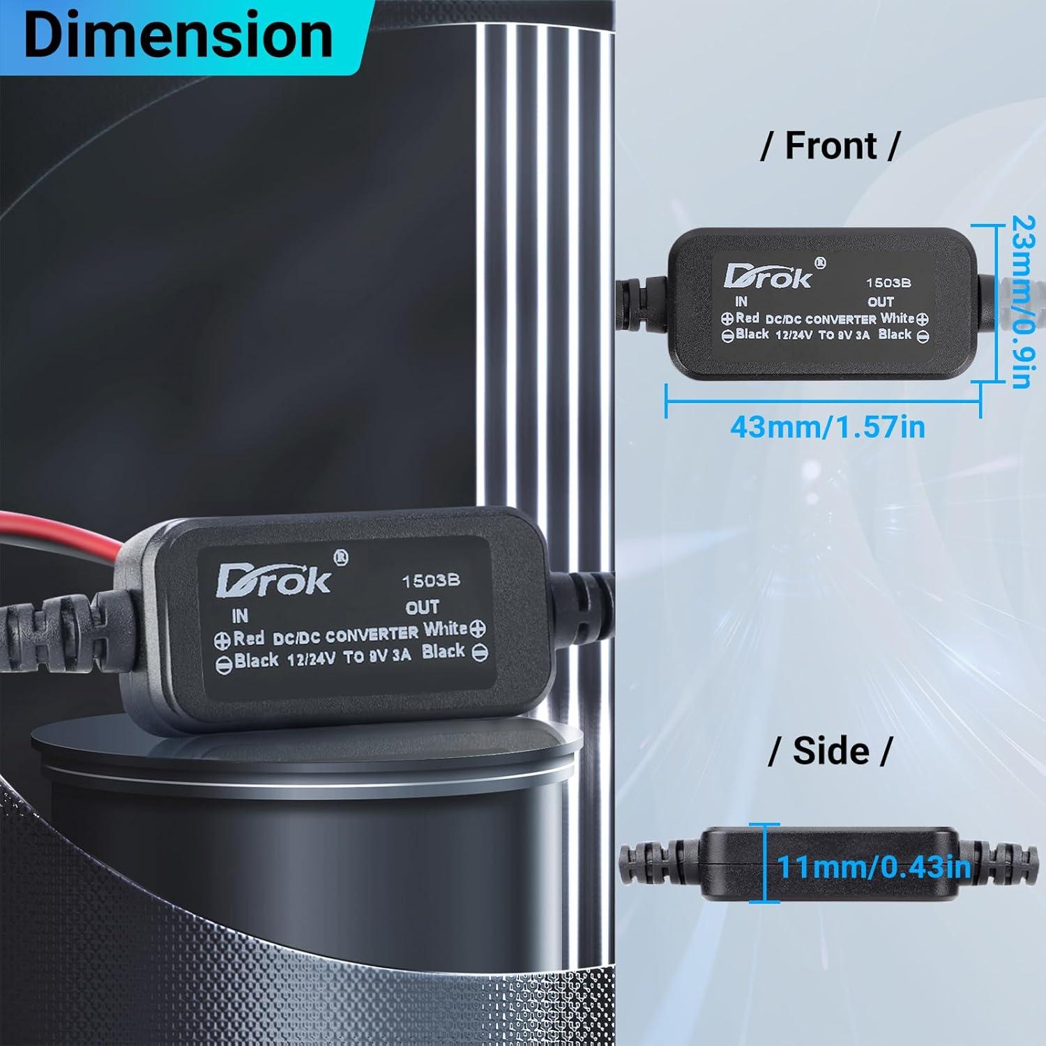 imageDROK Buck Converter DC 1132V to 75V 3A Voltage Regulator Step Down Converter Power Supply for Vehicle Car Truck RV Solar Panel12V24V to 9V